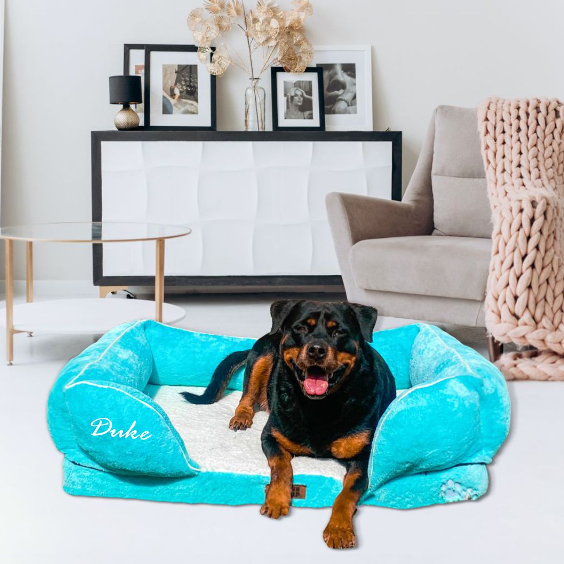 PetterWorld Pet Beds Orthopedic Sofa Bed with Sherpa fur Cover Petter World