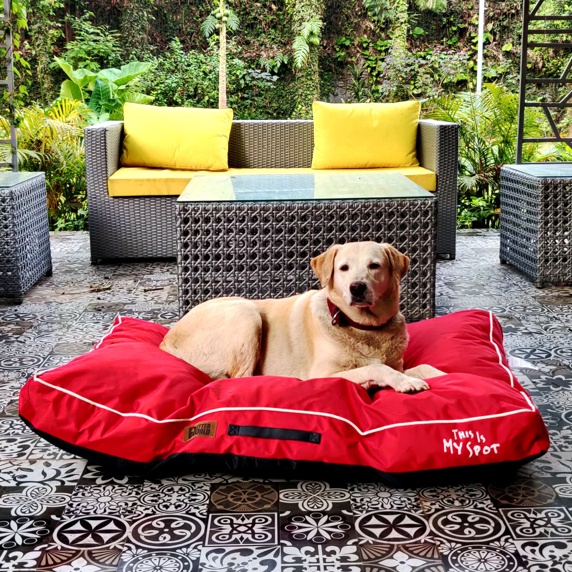 PetterWorld Pet Beds Waterproof Cushion Mattress Cherry Red Petter World