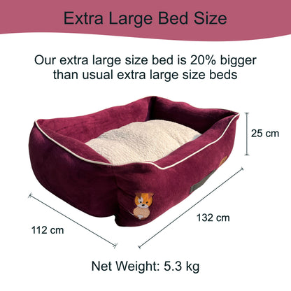 Luxury Mulled Wine Lounger Bed with Removable Cushion