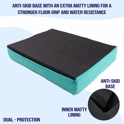 Orthopedic Memory Foam Mattress Bed Cover - Turquoise