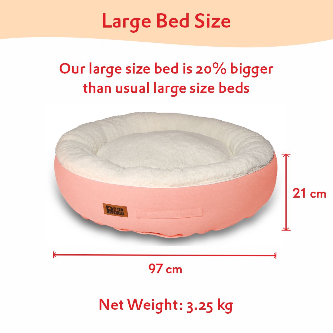 Luxury Donut Bed Cover - Peach Pearl