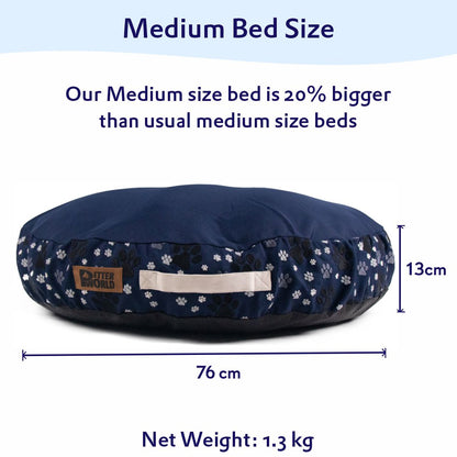 Round Cushion Mattress Cover - Ensign Blue