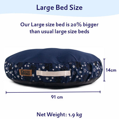 Round Cushion Mattress Cover - Ensign Blue