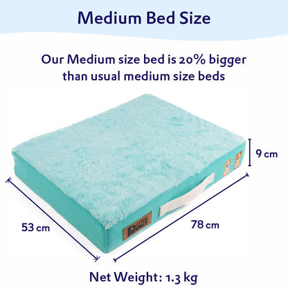 Orthopedic Memory Foam Mattress Bed Cover - Turquoise