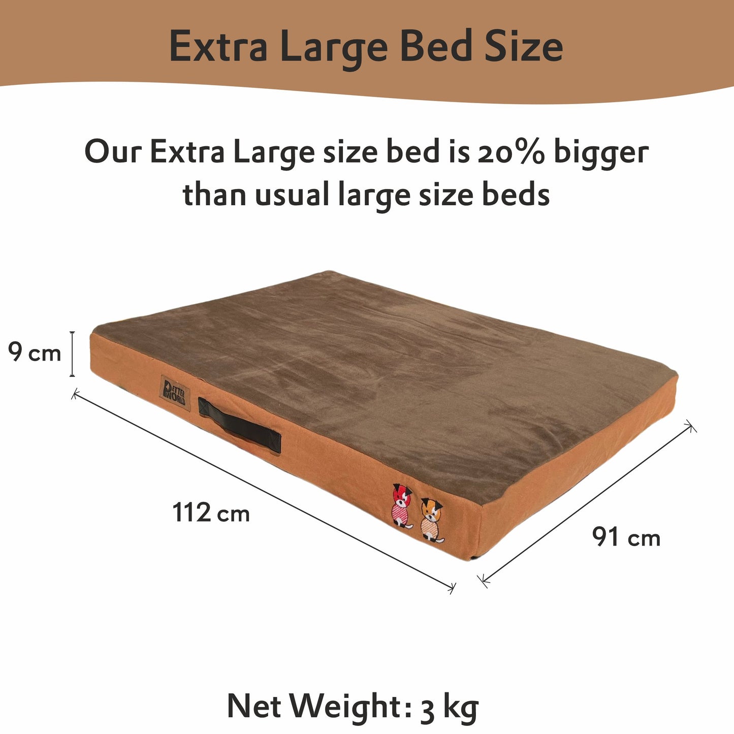 Orthopedic Memory Foam Mattress Bed Cover - Mocha Brown