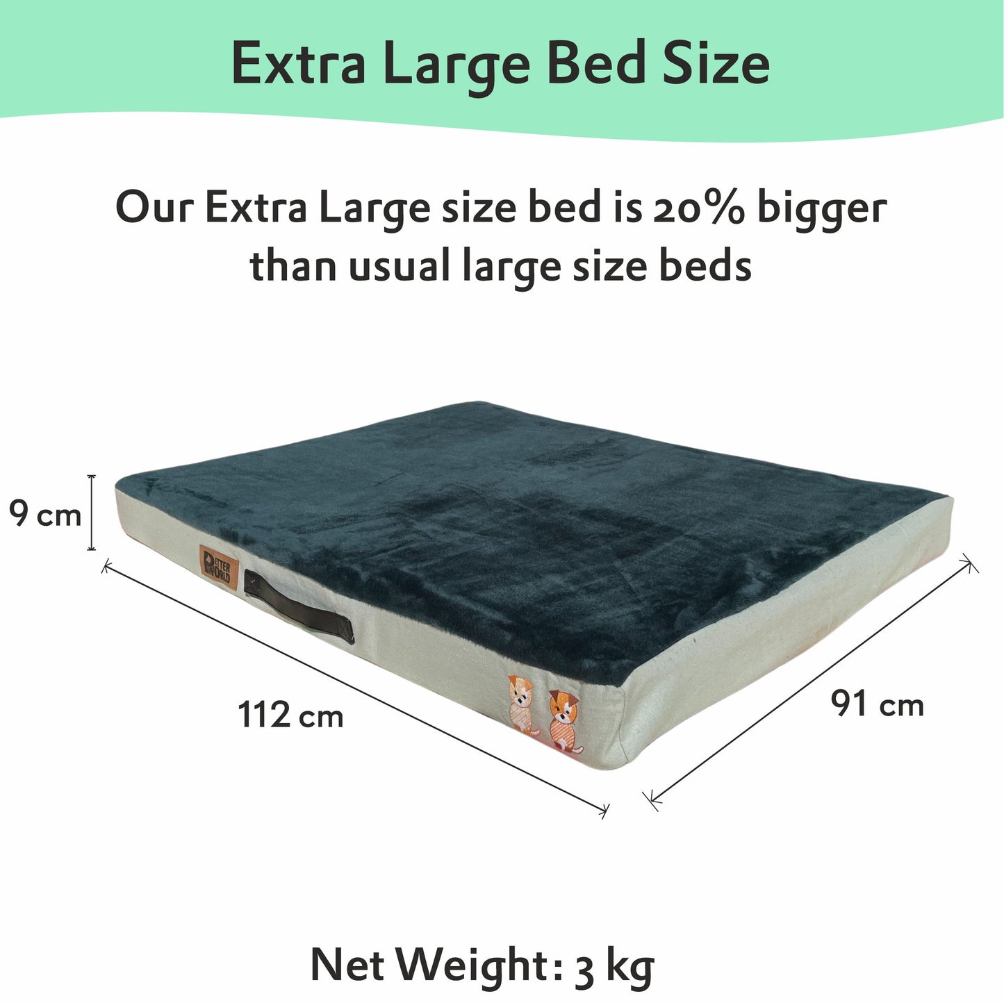 Orthopedic Memory Foam Mattress Bed Cover - Bottle Green