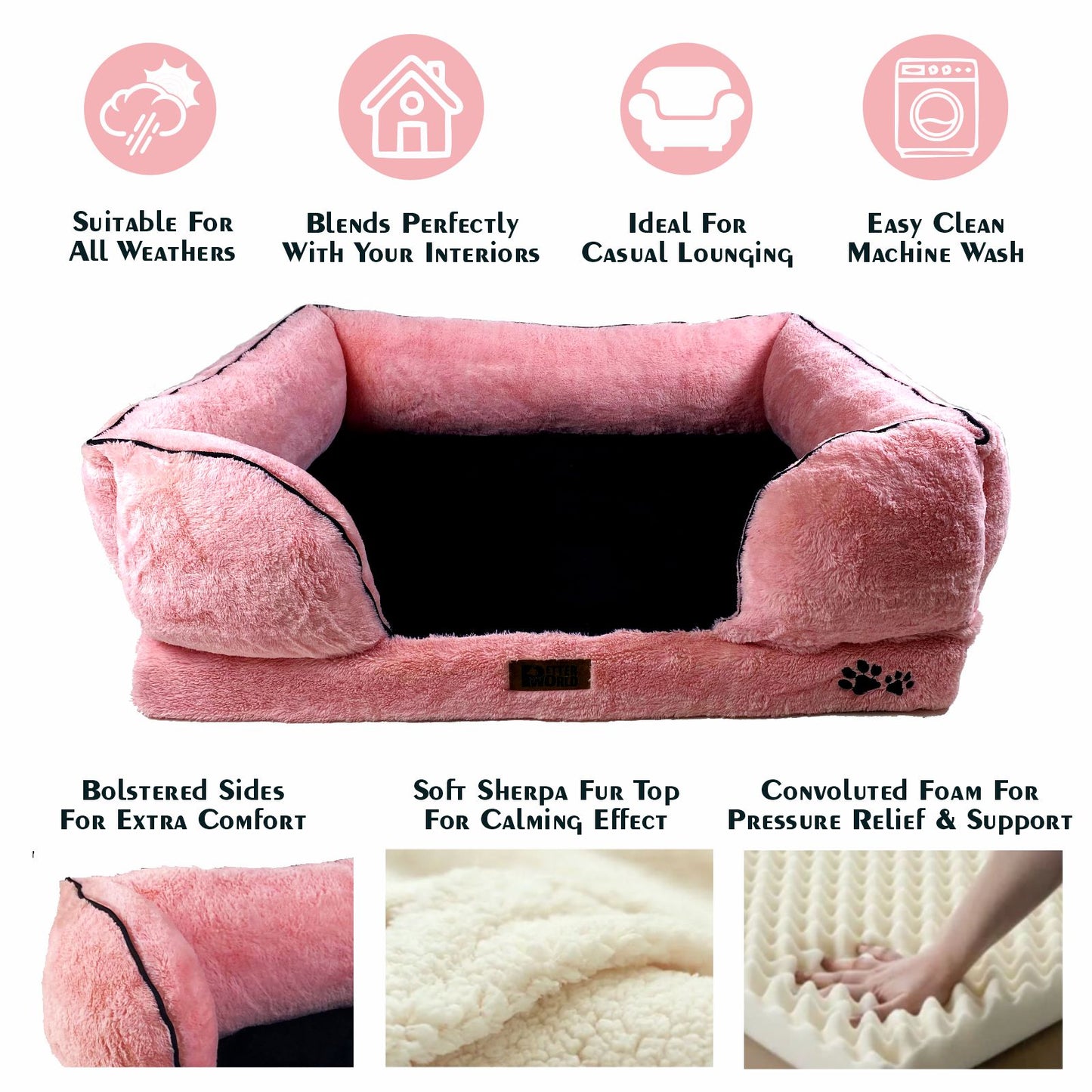 Orthopedic Foam Sofa Bed - Millenial Pink