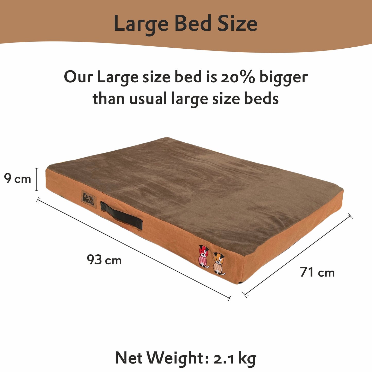 Orthopedic Memory Foam Bed - Mocha Brown