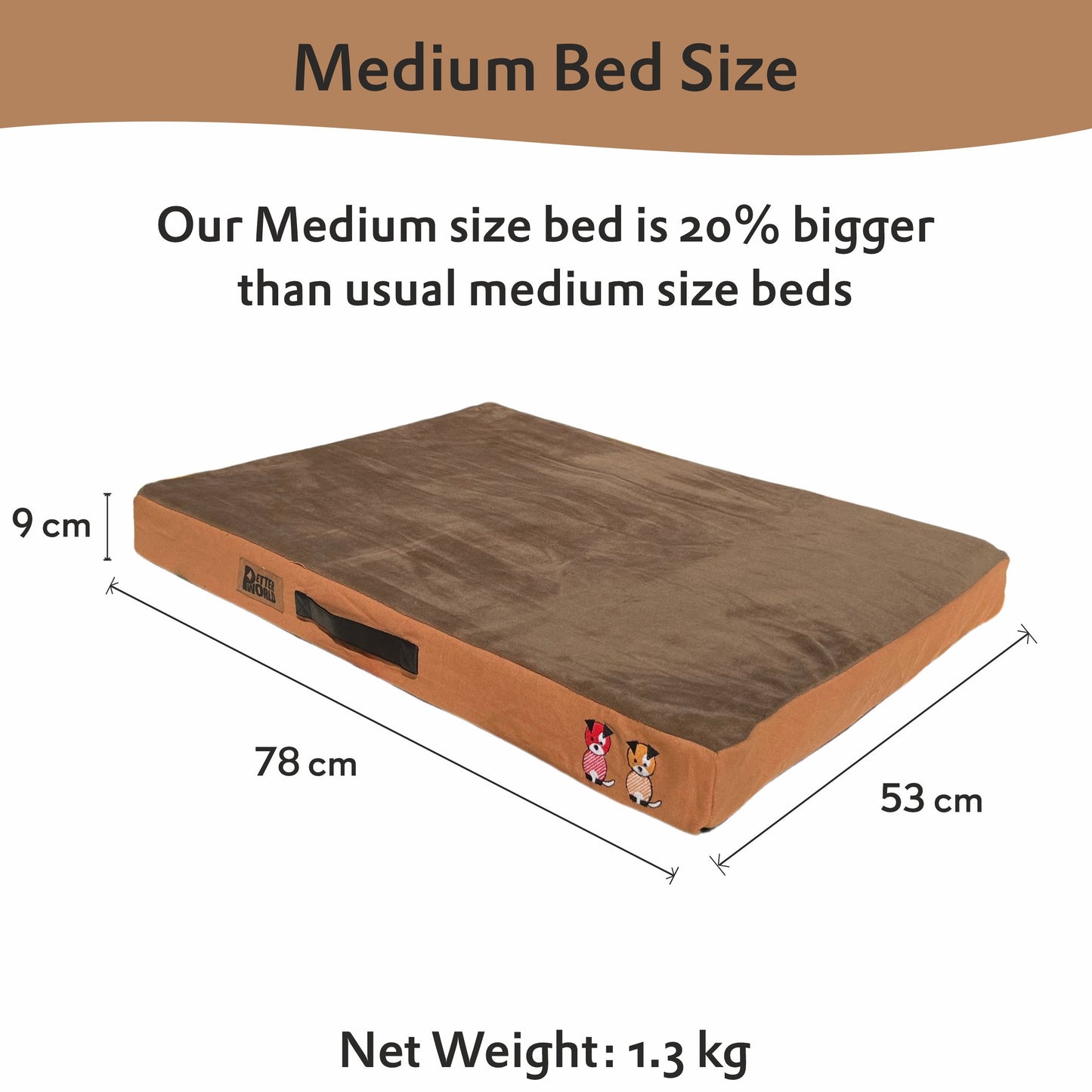 Orthopedic Memory Foam Mattress Bed Cover - Mocha Brown