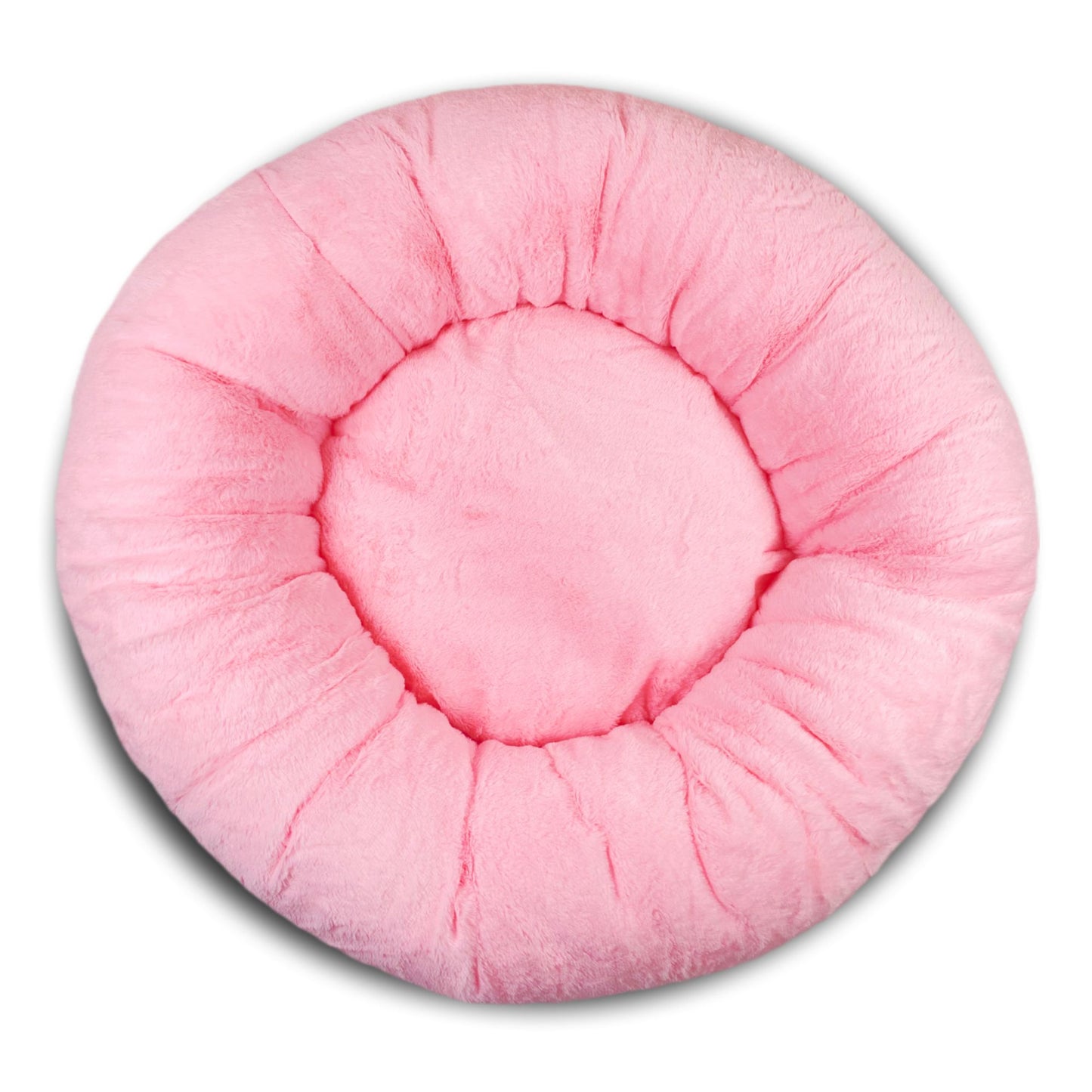 Anxiety-Relieving Donut Bed for Cats & Dogs with Free Reversible Blanket