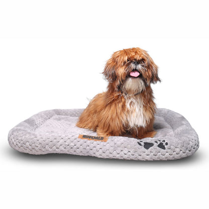 All Weather Ultra Soft Dog Mat with Padded Perimeters for Head & Jaw Support, Meteorite