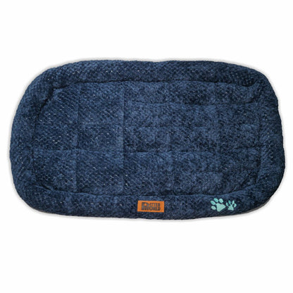 All Weather Ultra Soft Dog Mat with Padded Perimeters for Head & Jaw Support, Ensign Blue