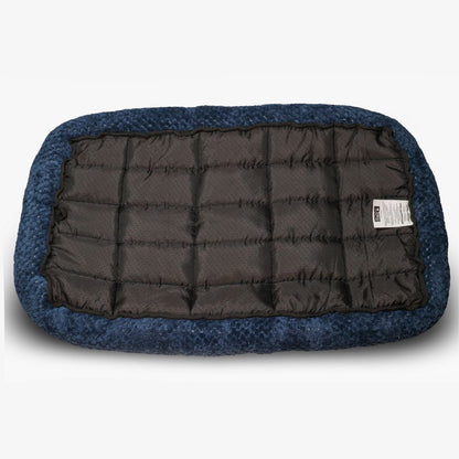 All Weather Ultra Soft Dog Mat with Padded Perimeters for Head & Jaw Support, Ensign Blue