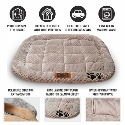 All Weather Ultra Soft Dog Mat with Padded Perimeters for Head & Jaw Support, Meteorite