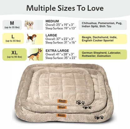 All Weather Ultra Soft Dog Mat with Padded Perimeters for Head & Jaw Support, Meteorite