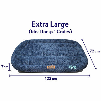 All Weather Ultra Soft Dog Mat with Padded Perimeters for Head & Jaw Support, Ensign Blue