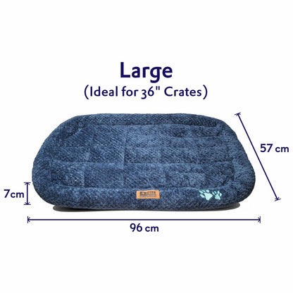 All Weather Ultra Soft Dog Mat with Padded Perimeters for Head & Jaw Support, Ensign Blue