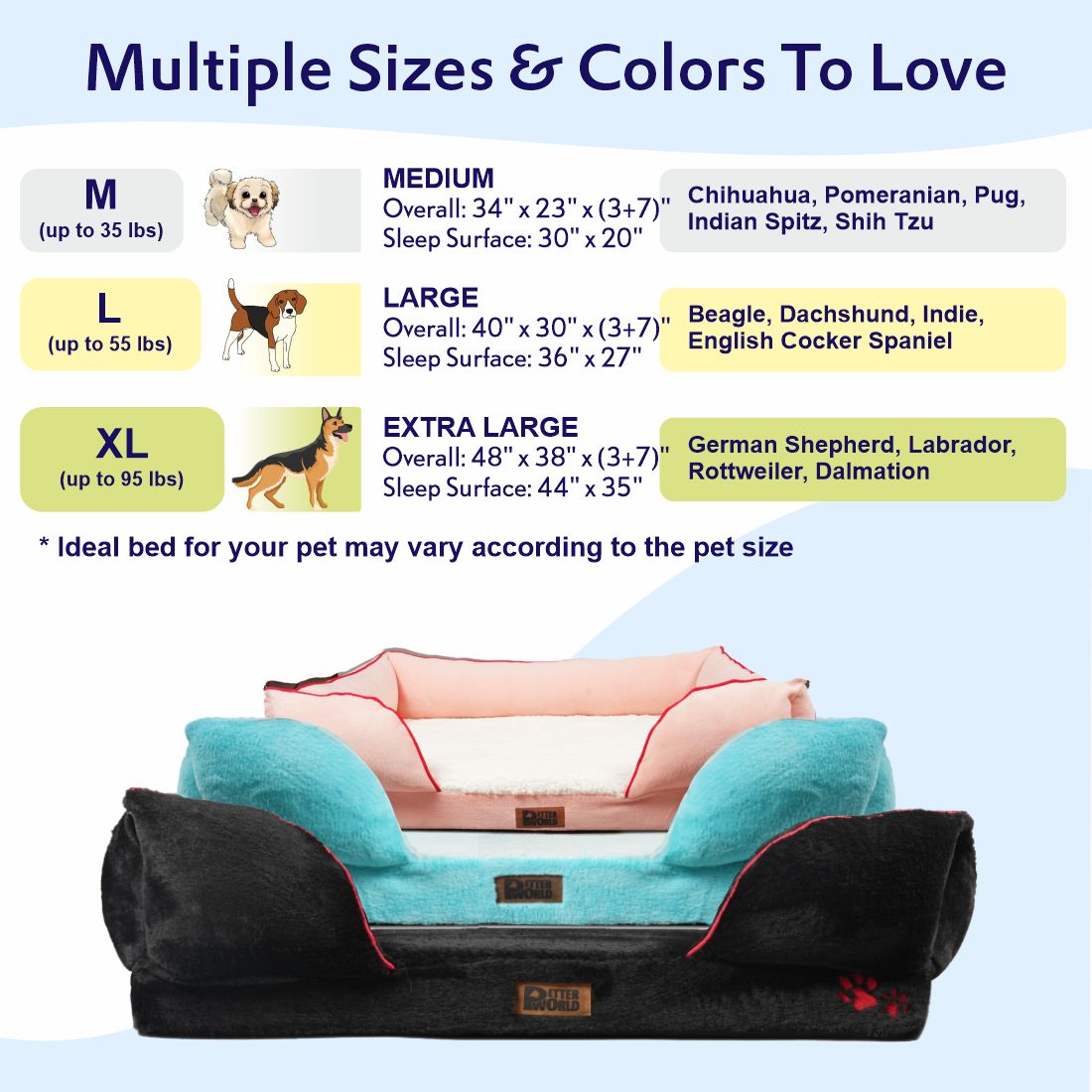 Orthopedic Foam Sofa Bed - Turquoise