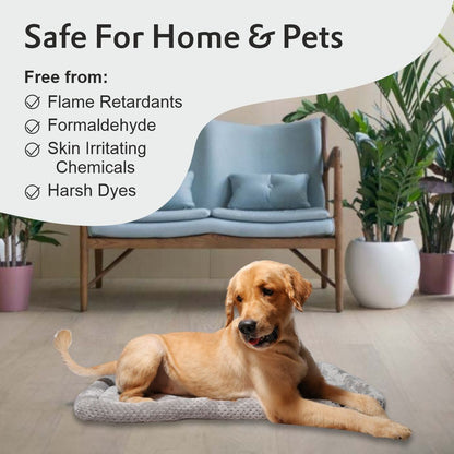 All Weather Ultra Soft Dog Mat with Padded Perimeters for Head & Jaw Support, Meteorite